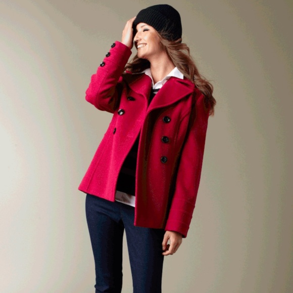 St. John's Bay Jackets & Blazers - ⬇️$80 St. John's Bay Cashmere Deep Red Pea Coat